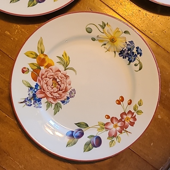 Royal Worcester Ashford Porcelain Fruit And Flowers Dinner Plates X 5 - Picture 6 of 7